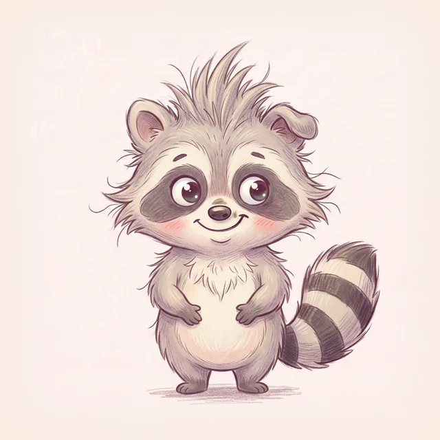 Tizzy, a scruffy little raccoon inventor